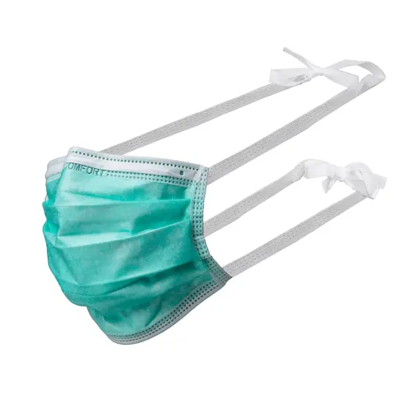 MED-COMFORT Mundschutz zum Binden 3-lagig, Typ IIR, grün 1 Box = 50 Stück