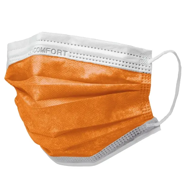 MED-COMFORT Mundschutzmasken 3-lagig, TYP IIR, orange 1 Box = 50 Stück