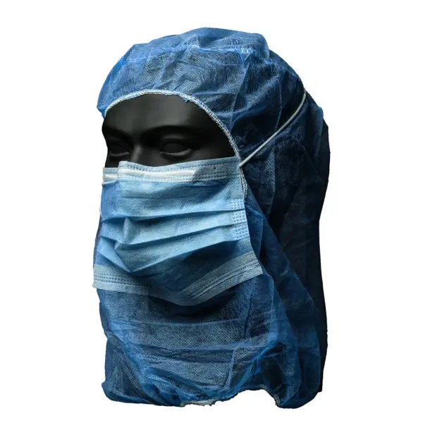 MED-COMFORT Einweg-Astronautenhaube mit Mundschutz, blau 1 Beutel = 100 Stück