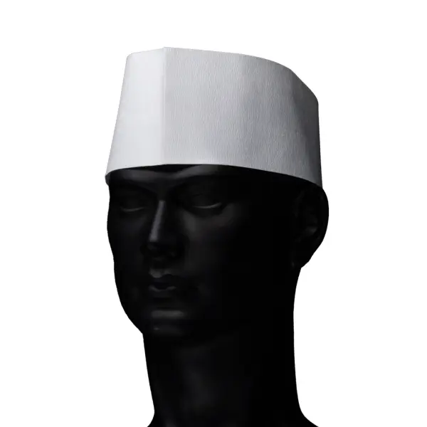 AMPri Einweg-Schiffchenhaube mit Papierkrone aus Papier, weiß 1 Box = 100 Stück