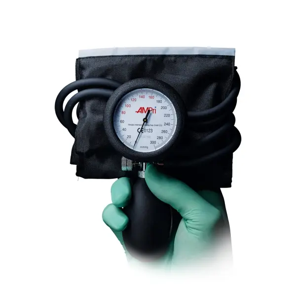 MED-COMFORT Oberarm Aneroid Blutdruckmessgerät mit Klettmanschette schwarz