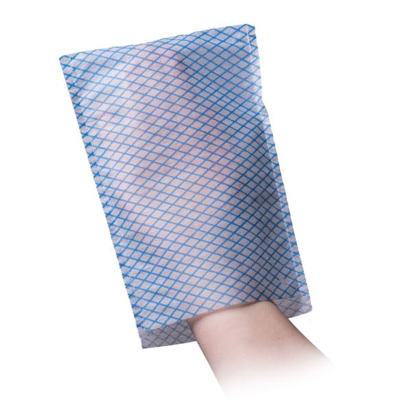 ECO PLUS Einweg-Waschhandschuhe 15 x 22 cm, Vlies, weiß-blau 1 Karton = 2000 Stück
