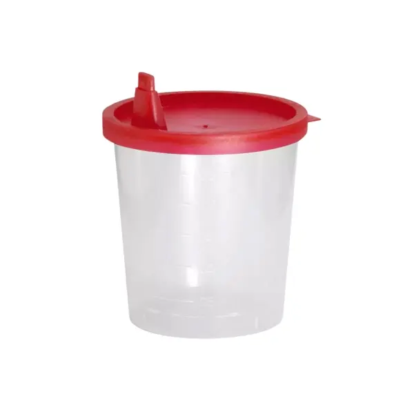 AMPri Urinbecher mit Deckel 125 ml unsteril, transparent 1 Karton = 500 Stück