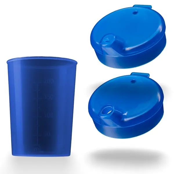 AMPri Schnabelbecher-Set 250 ml, kleine + große Öffnung, blau 1 Karton = 50 Sets