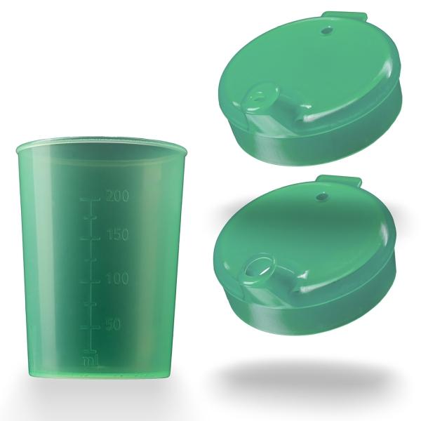 AMPri Schnabelbecher-Set 250 ml, kleine + große Öffnung, grün 1 Karton = 50 Sets