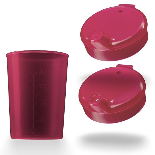 AMPri Schnabelbecher-Set 250 ml, kleine + große Öffnung, rot 1 Karton = 50 Sets