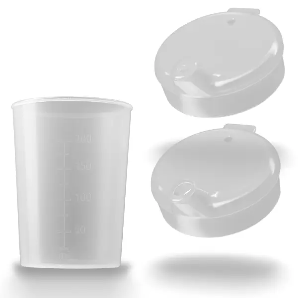AMPri Schnabelbecher-Set 250 ml, kleine + große Öffnung, transparent 1 Karton = 50 Sets