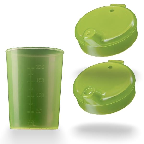 AMPri Schnabelbecher-Set 250 ml, kleine + große Öffnung, gelb 1 Karton = 50 Sets