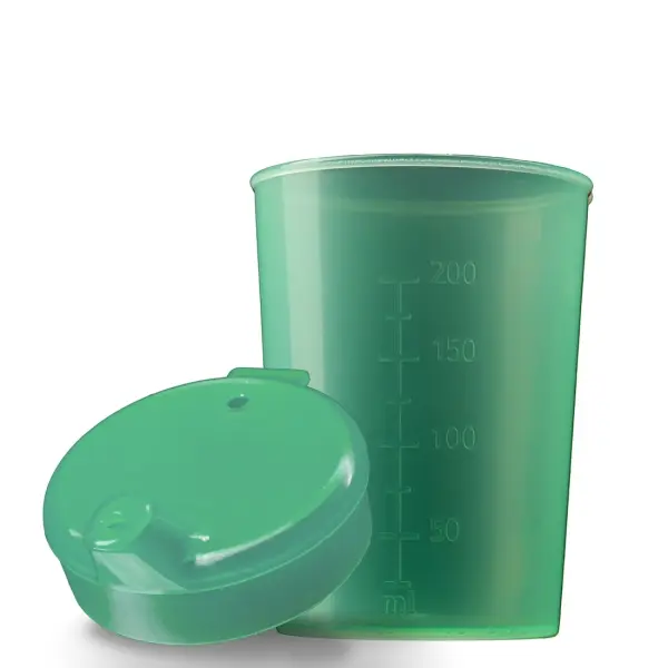 AMPri Schnabelbecher-Set 250 ml, kleine Öffnung 4 x 4 mm, grün 1 Karton = 50 Sets