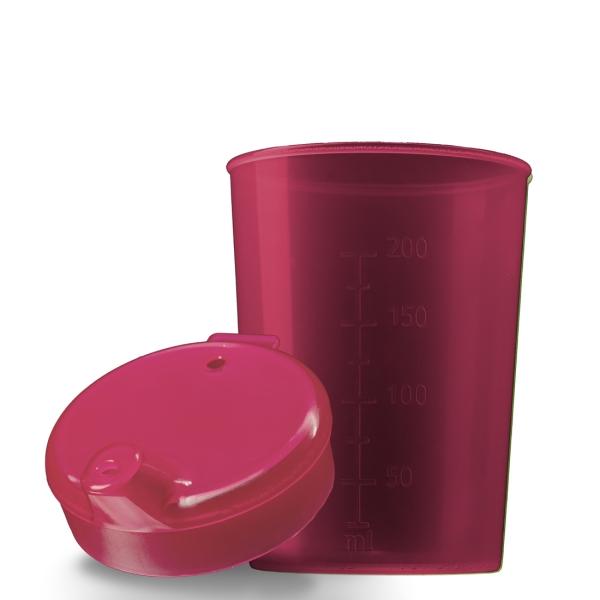 AMPri Schnabelbecher-Set 250 ml, kleine Öffnung 4 x 4 mm, rot 1 Karton = 50 Sets