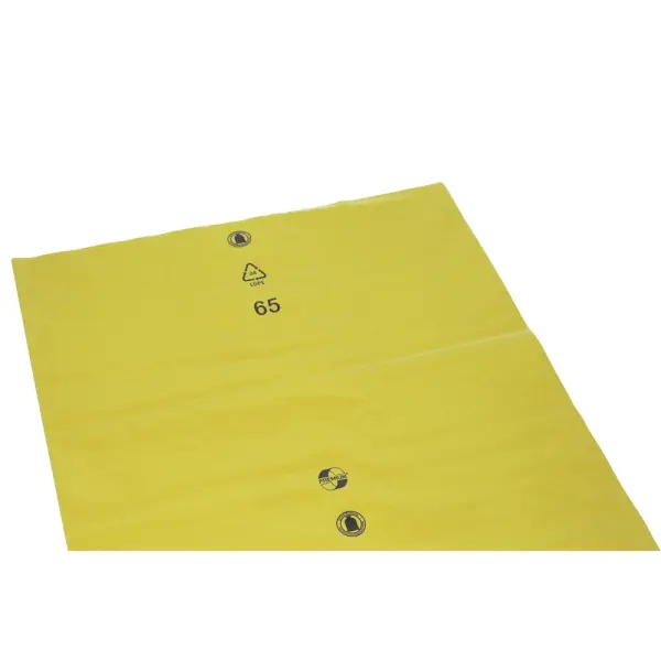 DEISS PREMIUM Abfallsäcke, 70 l, 100 my, gelb 575 x 1000 x 0,1 mm, LDPE aus Recycling 1 Karton = 200 Stück