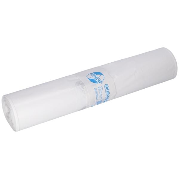 DEISS PREMIUM Abfallsäcke, 70 l, Typ 60, weiß 575 x 1000 mm, LDPE aus Recycling 575 x 1000 mm, LDPE aus Recycling