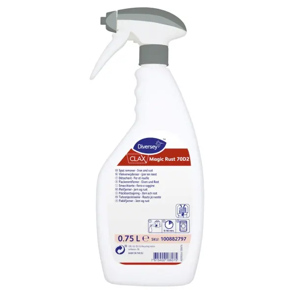 Diversey Clax Magic Rust 7OD2 Fleckenentferner für Eisen und Rost 750 ml Flasche