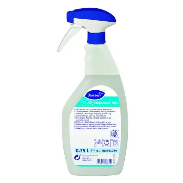 Diversey Clax Magic Multi 7OC2 Fleckenentferner für Make-up, Tinte und Curry 750 ml Flasche