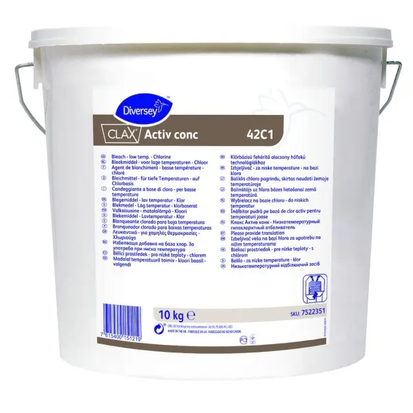 Diversey Clax Activ conc 42C1 Bleichmittel für niedrige Temperaturen 10 kg Eimer