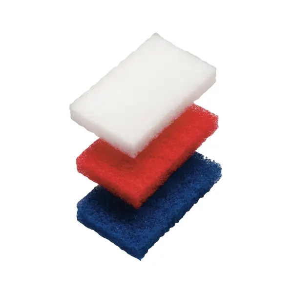 Haug Scheuervlies-Pads 3er Set 150 x 100 x 25 mm weiß, rot, blau