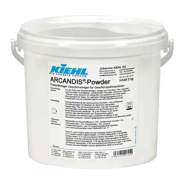 KIEHL ARCANDIS®-Powder Geschirrreiniger für Geschirrspülmaschinen 5 kg Eimer