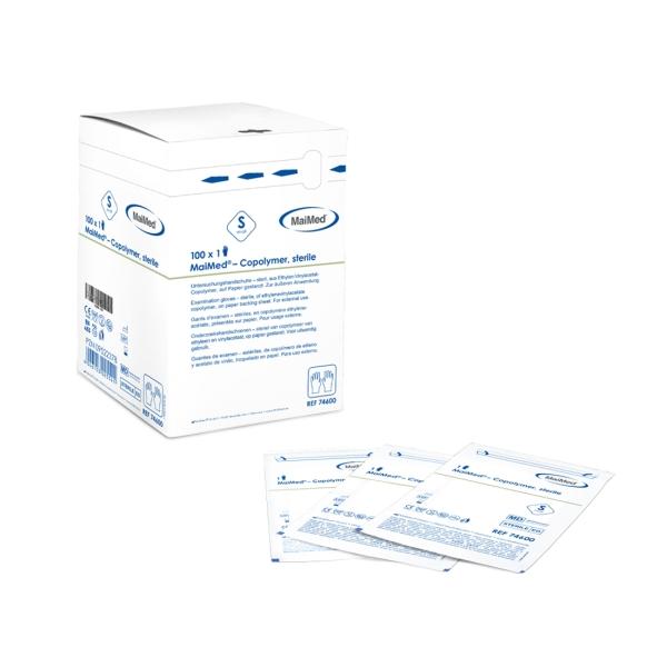 MaiMed Copolymer sterile Einmalhandschuhe einzeln verpackt, Gr. S 1 Pack = 100 Stück
