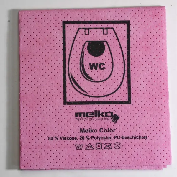Meiko Fenstertuch COLOR 02 perfo 35 x 40 cm, gelocht rosa mit WC-Piktogramm