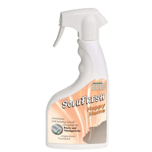 SOLUTION Solufresh Raum-Tabak Happy Home neutralisiert und beseitigt Raum- und Tabakgerüche 500 ml Flasche