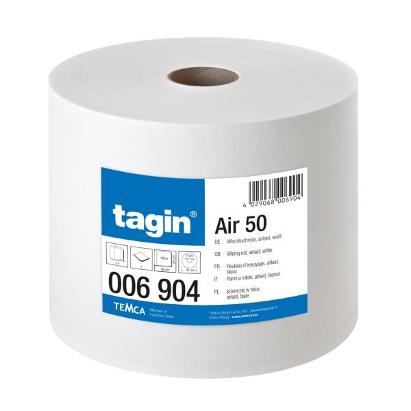 tagin® AIR 50 Wischtuchrolle 1-lagig, 38 × 27 cm, hochweiß, perforiert, Rolle a 750 Blatt 1 Pack = 1 Rolle