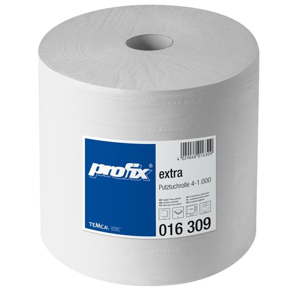 profix® extra Putztuchrolle 4-lagig, 37 x 36 cm, hochweiß, perforiert 1 Rolle = 1000 Blatt