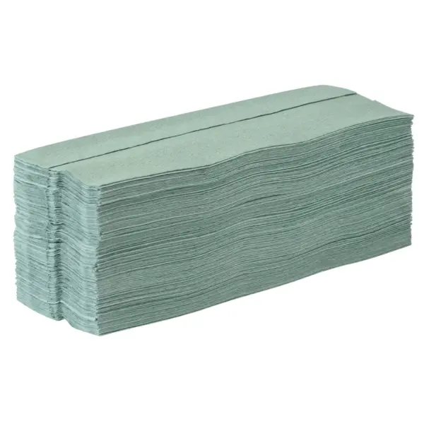 racon® easy Falthandtücher G 1-lagig, 25 x 31 cm, grün, Krepp, C-Falz 1 Karton = 3744 Tücher