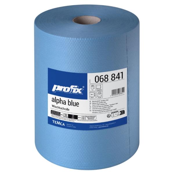 profix® alpha blue Wischtuchrolle 1-lagig, 36 cm × 35,5 m, blau, Zellstoff-/Textilfaser 1 Rolle = 500 Blatt