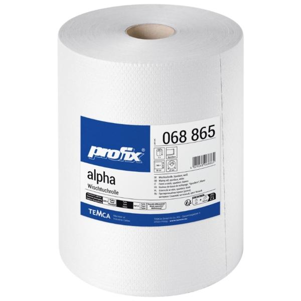 profix® alpha Wischtuchrolle 1-lagig, 36 cm × 35,5 m, weiß, Zellstoff-/Textilfaser 1 Rolle = 500 Blatt