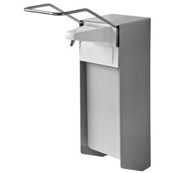 TEMDEX® Desinfektionsmittel- & Seifenspender Aluminium mit Edelstahlpumpe, langer Arm für 1000 ml Euroflaschen