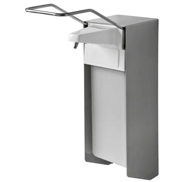 TEMDEX® Desinfektionsmittel- & Seifenspender Aluminium mit Edelstahlpumpe, langer Arm für 1000 ml Euroflaschen