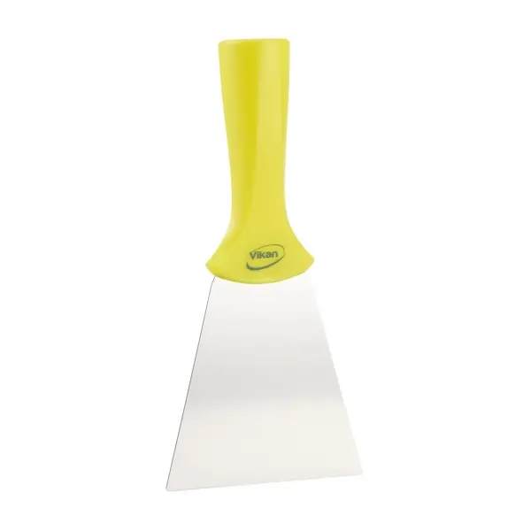 Vikan Schaber, Stielmodell 100 mm Edelstahlblatt gelb