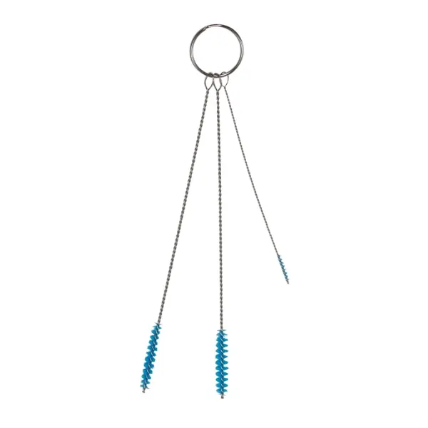Vikan Reinigungsset mit 3 Bürsten, Ø 2, Ø 5, Ø 6 mm weiche Borsten blau