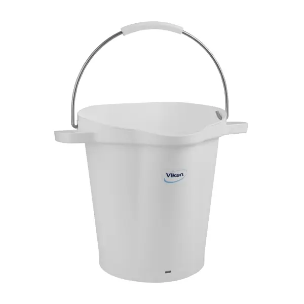 Vikan Kunstoffeimer 20 l mit Schnabel, ergonomische Griffe weiß