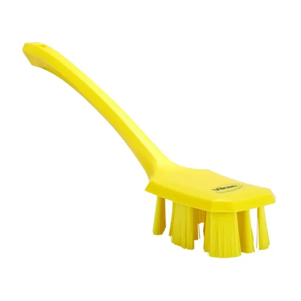 Vikan UST Handbürste mit langem Griff 395 mm, harte Borsten gelb