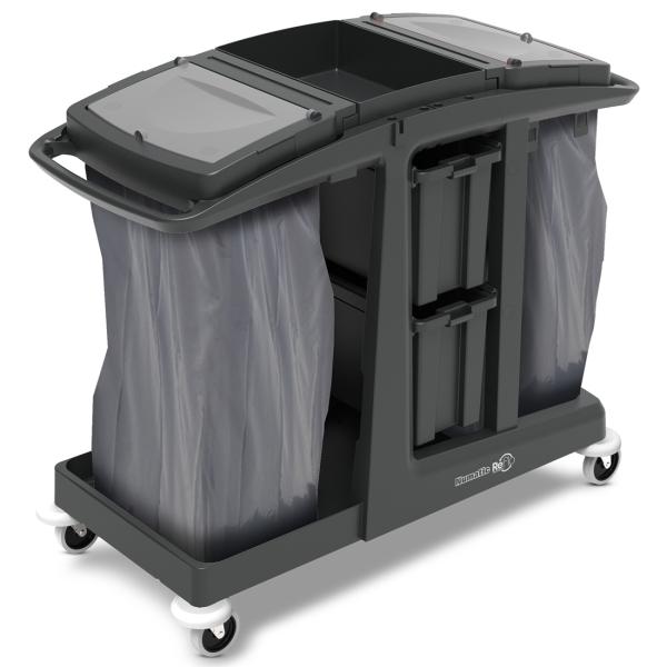NUMATIC Reinigungswagen EcoMatic EM6 Servicewagen mit 2x Abfalleinheit