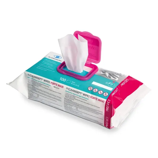 Dr. Schumacher CLEANISEPT® WIPES FORTE MAXI alkoholfreie Tücher zur Schnelldesinfektion 1 Pack = 100 Tücher