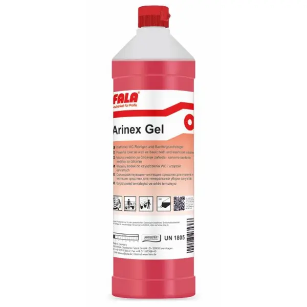 FALA Arinex Gel Kraftvoller WC-Reiniger und Sanitärgrundreiniger 1 l Flasche