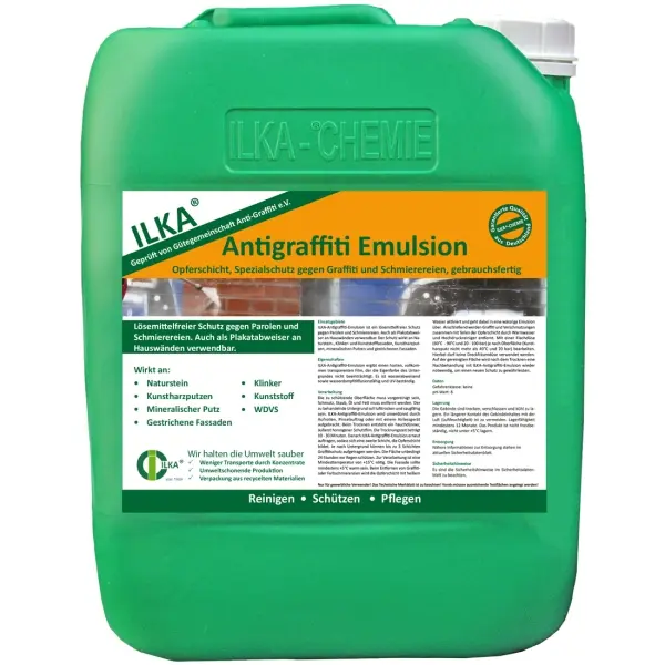 ILKA Antigraffiti-Emulsion Spezialschutz gegen Graffiti und Schmierereien 10 l Kanister