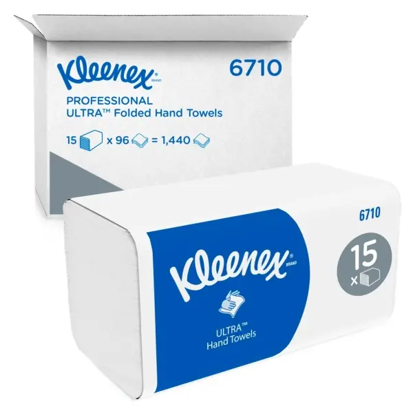 Kimberly-Clark Kleenex ULTRA Falthandtücher 3-lagig, 31,5 x 21,5 cm, weiß 1 Karton = 1440 Tücher