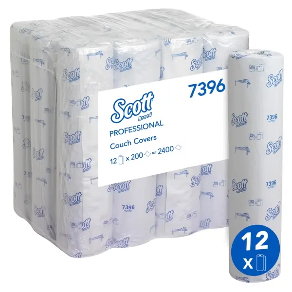 Kimberly-Clark Scott Ärzterollen – Liegenabdeckungen 1-lagig, 38 x 51 cm, blau, Rolle a 200 Blatt 1 Pack = 12 Rollen