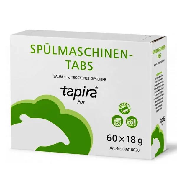 tapira Pur Spülmaschinen-Tabs mit Kalkblocker und Glasschutz 1 Pack = 60 Stück