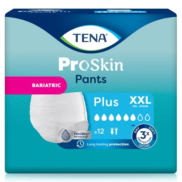 TENA ProSkin Pants Bariatric Plus Gr. XXL Windelhosen für adipöse, mobile Personen 1 Beutel = 12 Stück