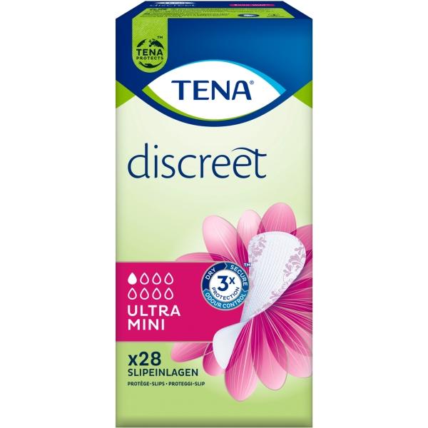TENA Discreet Ultra Mini Slipeinlagen für sehr leichte Blasenschwäche 1 Beutel = 28 Stück