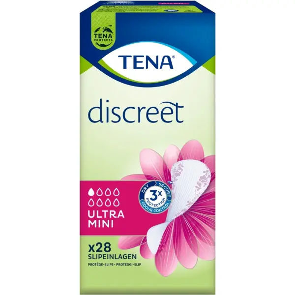 TENA Discreet Ultra Mini Slipeinlagen für sehr leichte Blasenschwäche 1 Beutel = 28 Stück