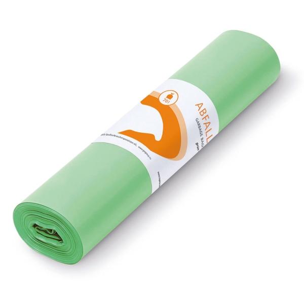 tapira Abfallsack PLUS 70 l, 37 my, grün 575 x 1000 mm, LDPE 1 Rolle = 25 Stück