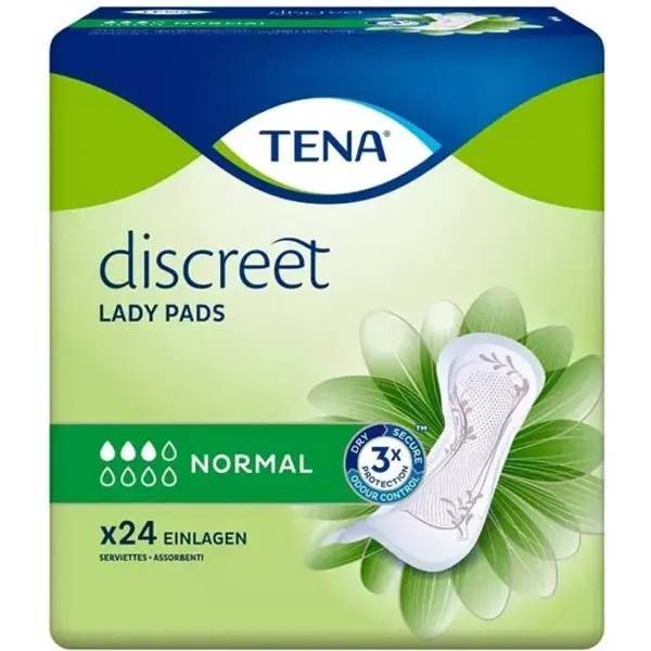 TENA Lady Discreet Normal Einlagen für leichte bis mittlere Blasenschwäche 1 Beutel = 24 Stück