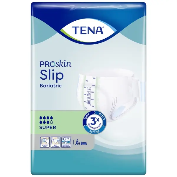 TENA ProSkin Slip Bariatric Super Gr. XXL Inkontinenzwindeln mit Klettverschluss 1 Beutel = 32 Stück