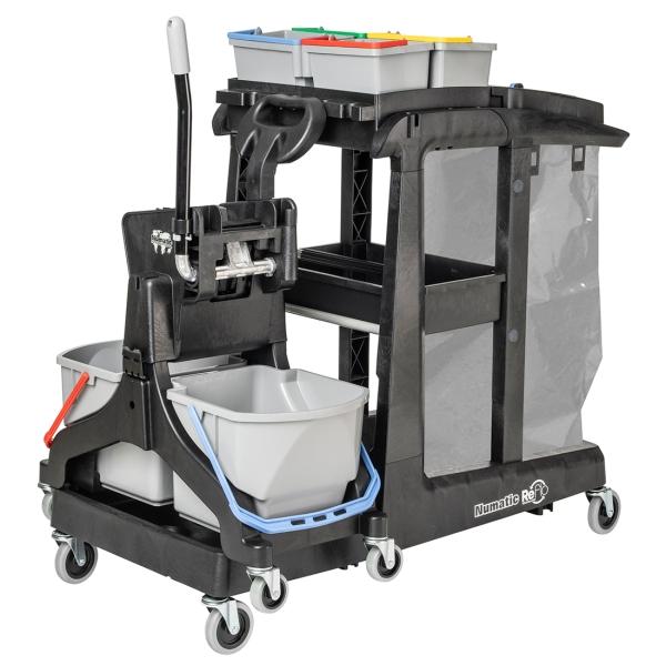NUMATIC Reinigungswagen EcoMatic EM3B mit Universalpresse MidMop Black