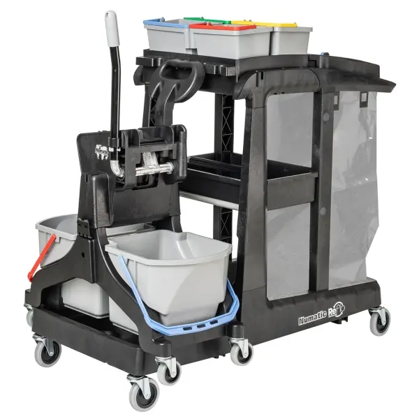 NUMATIC Reinigungswagen EcoMatic EM3B mit Universalpresse MidMop Black 